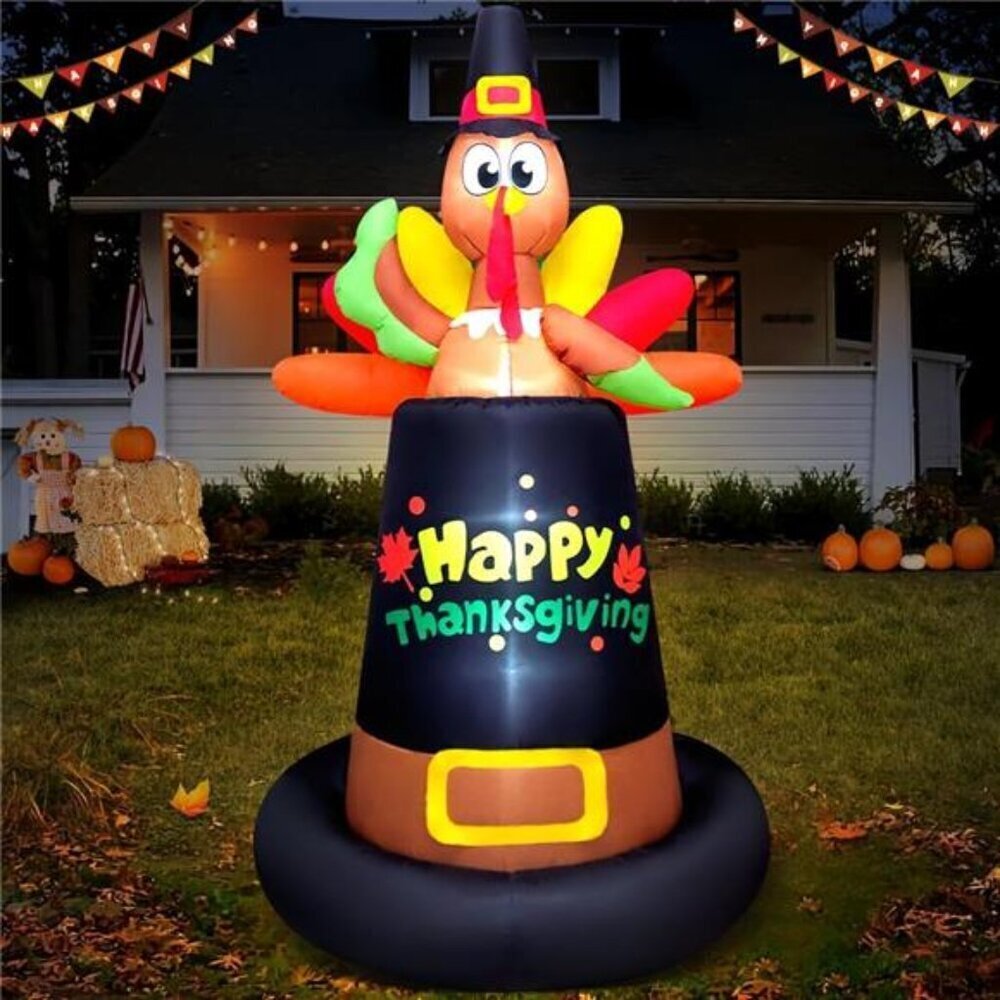 Giant 8FT Thanksgiving Turkey Inflatable Yard Decoration